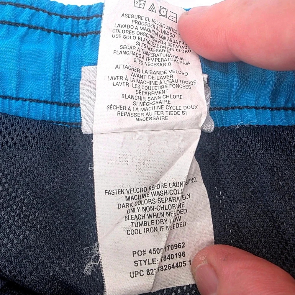 Speedo Mens Floral Hibiscus Swim Trunks Navy‎ Turquoise Cargo Pocket Size M